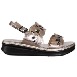 Sandali argento sulla piattaforma Sergio Leone