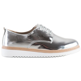 SHELOVET Scarpe Laccate Argento