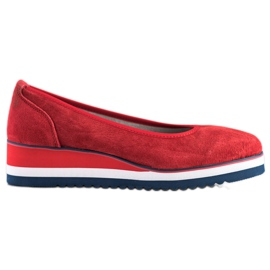 Filippo Décolleté con zeppa in pelle rosso
