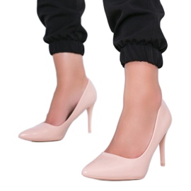 Décolleté Tisha laccati beige