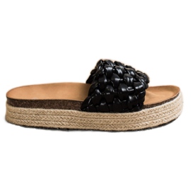 SHELOVET Infradito con espadrillas intrecciate nero