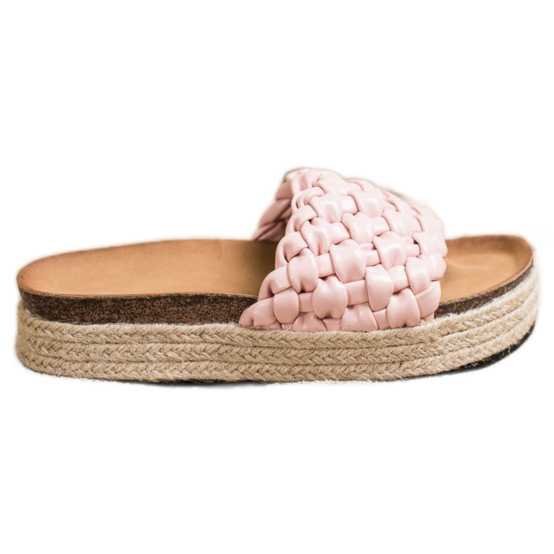 SHELOVET Infradito con espadrillas intrecciate rosa