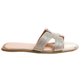 SHELOVET Pantofole Alla Moda Con Cubic Zirconia argento