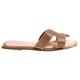 SHELOVET Pantofole Alla Moda Con Cubic Zirconia d'oro