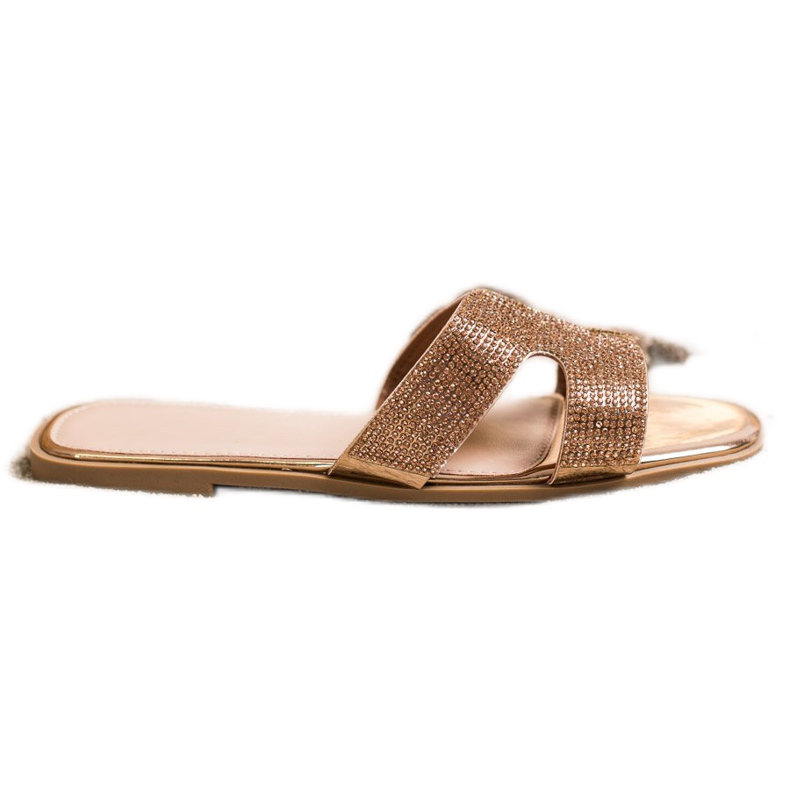 SHELOVET Pantofole Alla Moda Con Cubic Zirconia d'oro