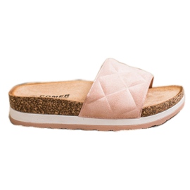 Comer Comode pantofole sulla piattaforma rosa