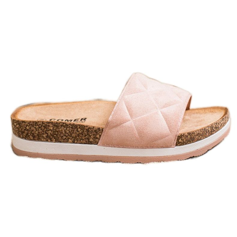 Comer Comode pantofole sulla piattaforma rosa