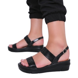 Sandali neri con zeppa Sweet Rasp nero