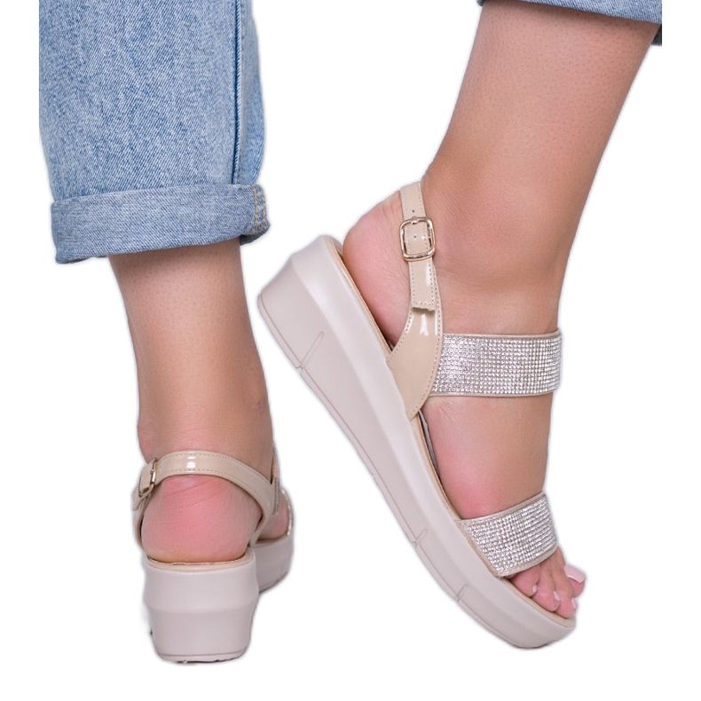 Sandali con zeppa beige Sweet Rasp