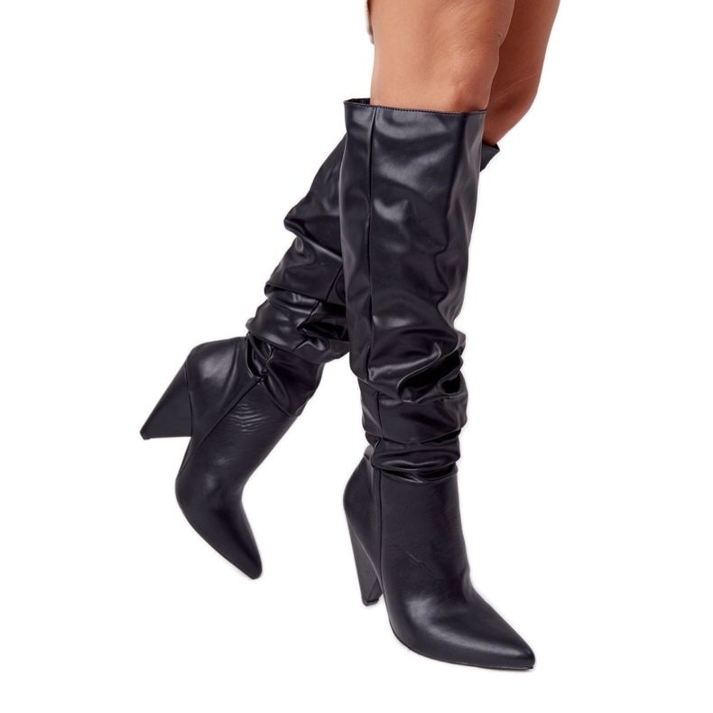 Stivali da donna in pelle Lu Boo Black nero