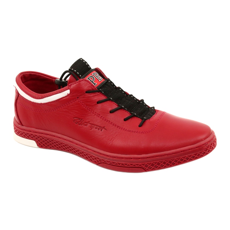 Polbut Scarpe casual da uomo in pelle K23 rosse rosso