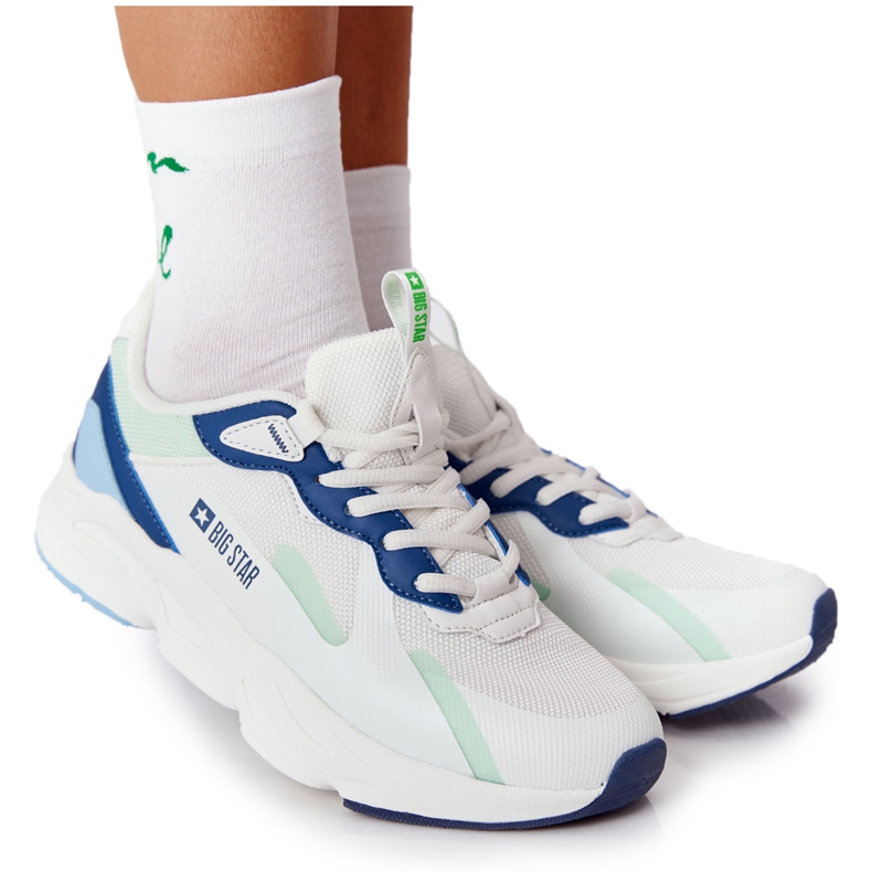 Scarpe Sportive Donna Memory Foam Big Star HH274810 Bianco bianca blu verde
