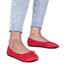 Alessandra ballerine in pizzo rosso