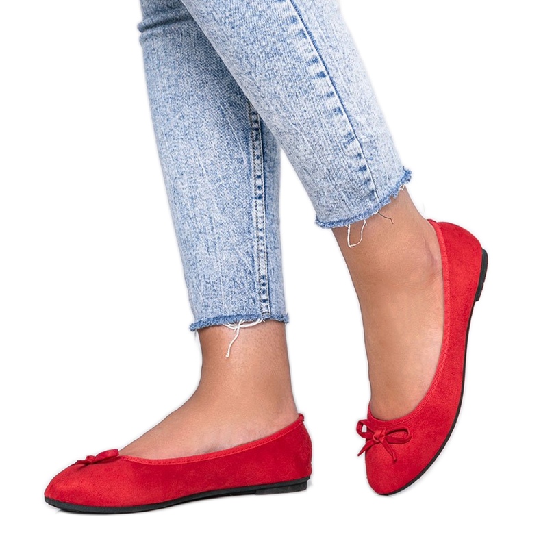 Ballerine rosse con fiocco Angelina rosso