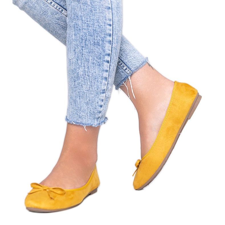 Ballerine senape con fiocco Angelina giallo