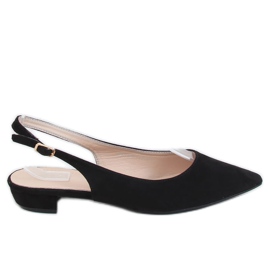 Nero MM-801 Ballerine nere con tacco aperto