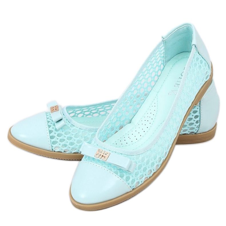 Ballerine traforate menta 1378 Blu verde