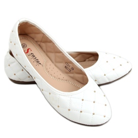 Bianco CD81P Ballerine chanelki bianche bianca