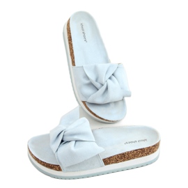 Blu 8228 Pantofole blu con suola alta