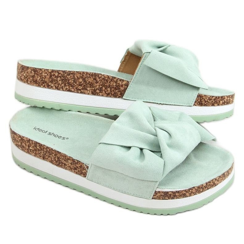 Menta 8228 Pantofole verdi su suola alta verde