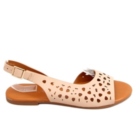 Sandali beige asimmetrici traforati HY23-13 Nude