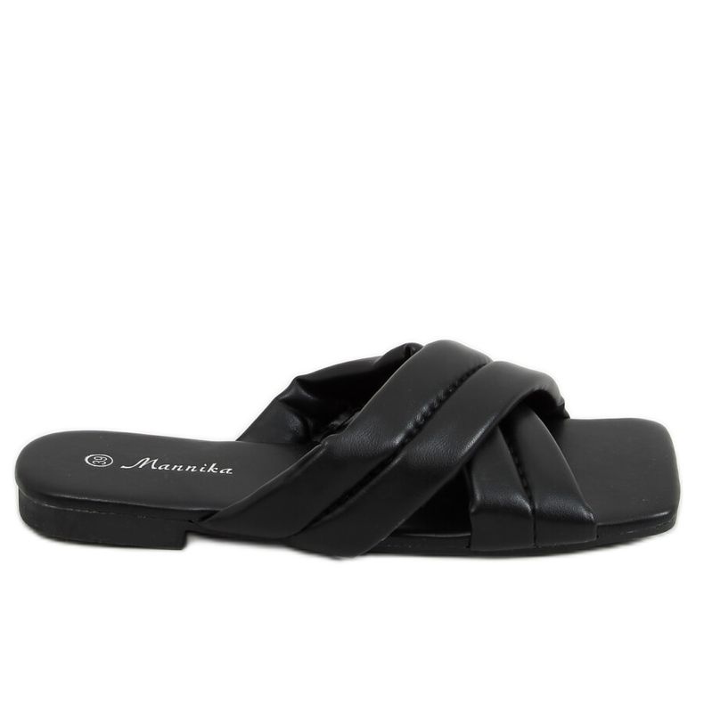 Pantofole nere con suola quadrata S060191 Nere nero