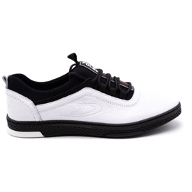 Polbut Scarpe casual da uomo in pelle K24 bianche con fondo nero bianca