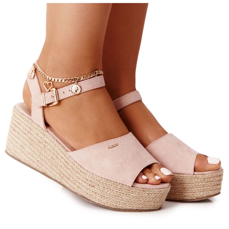 Sandali Con Zeppa Con Intrecciato Big Star FF274749 Nudo rosa
