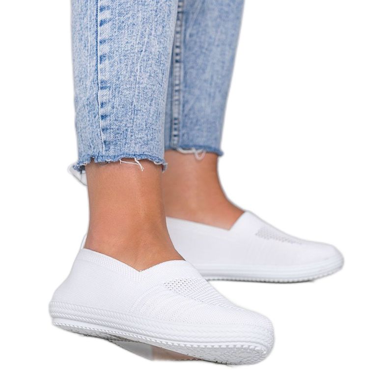 Sneakers Slip On traforate bianco intenso bianca