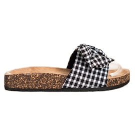 SHELOVET Pantofole a quadri alla moda bianco nero