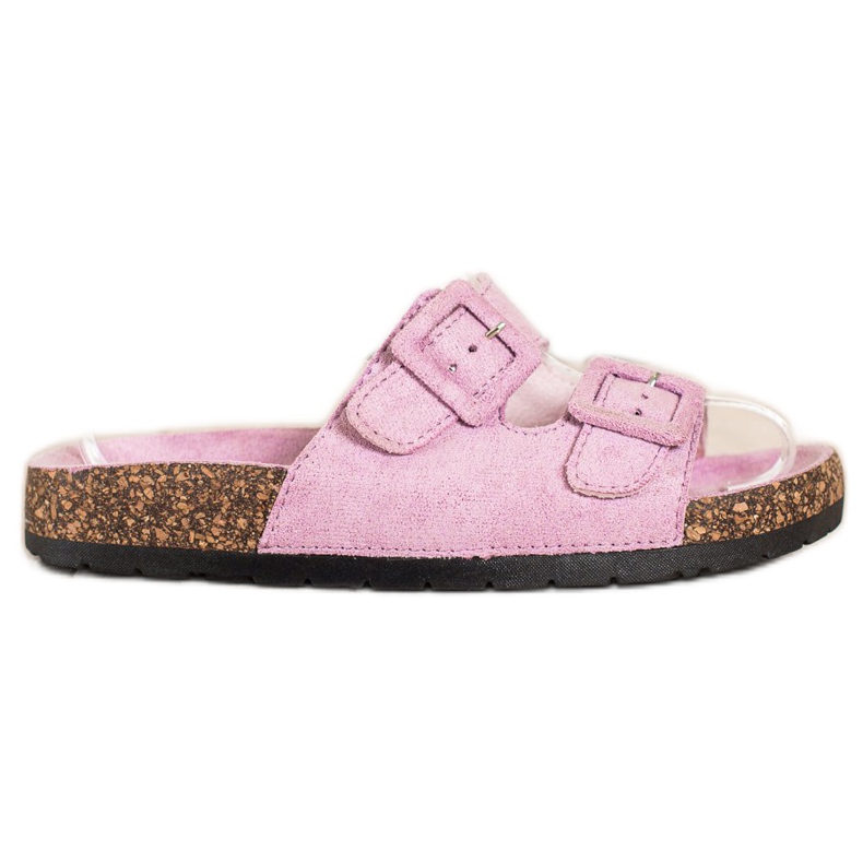 SHELOVET Comode Pantofole Con Fibbie viola rosa