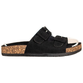 SHELOVET Comode Pantofole Con Fibbie nero