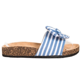 SHELOVET Pantofole a righe alla moda bianco blu