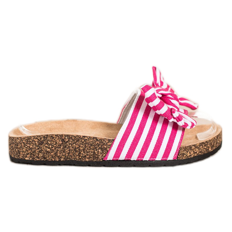 SHELOVET Pantofole a righe alla moda bianca rosa