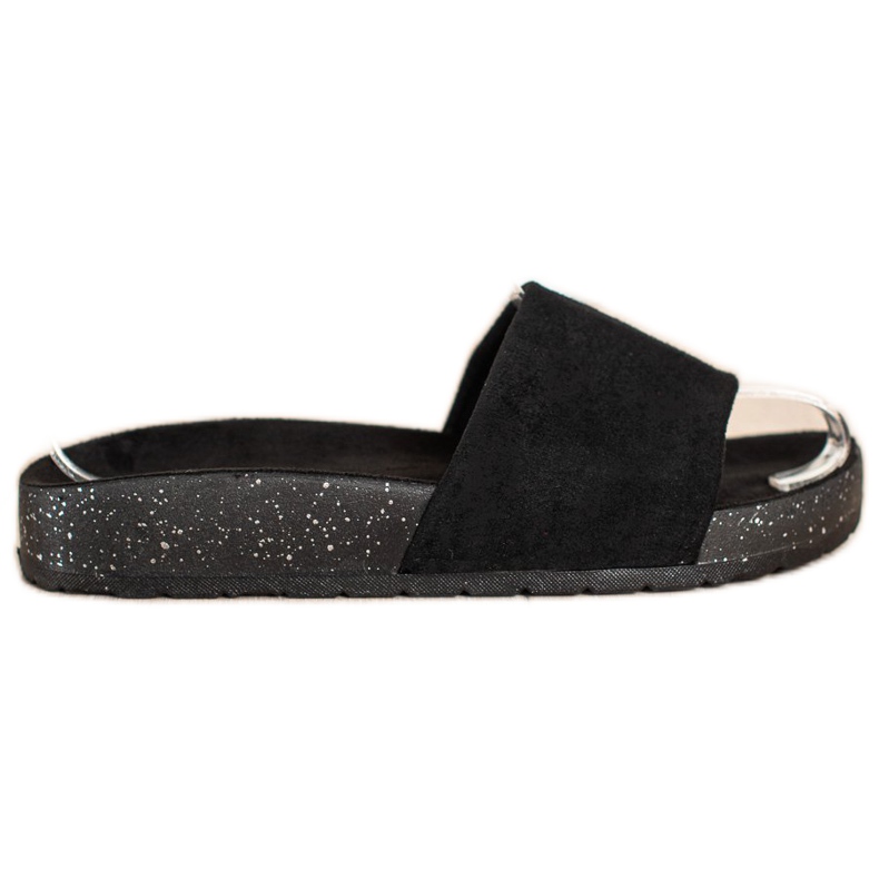 SHELOVET Pantofole in pelle scamosciata alla moda nero