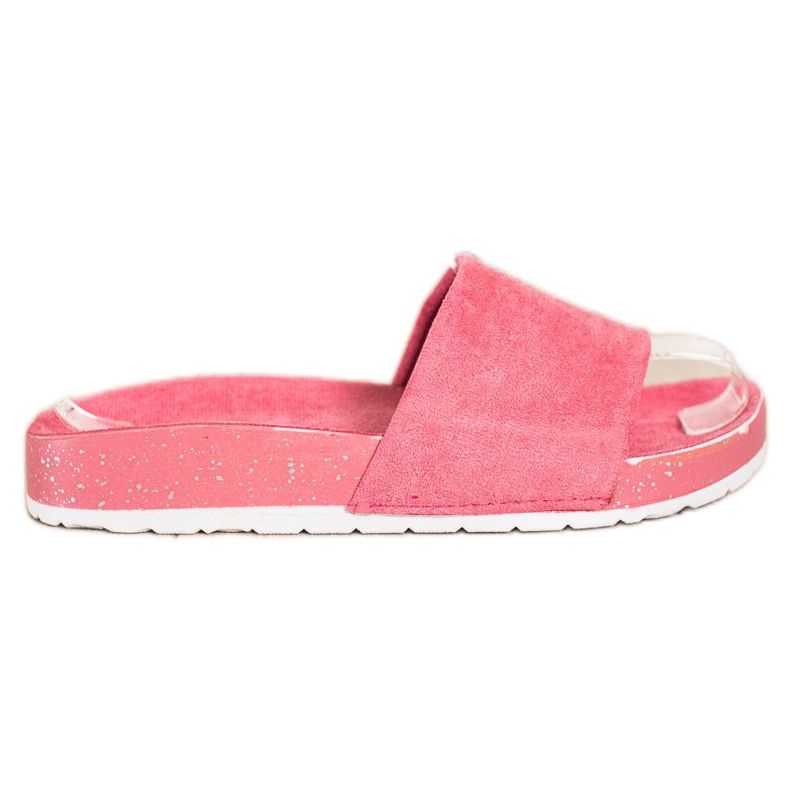 SHELOVET Infradito alla moda in pelle scamosciata rosa