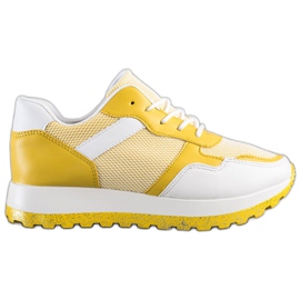Bestelle Sneakers Con Platform Glitter bianco giallo