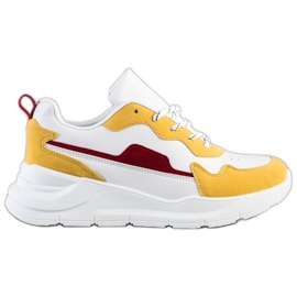 SHELOVET Sneakers Con Inserti In Camoscio bianco giallo