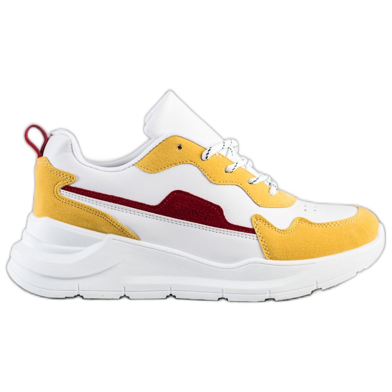 SHELOVET Sneakers Con Inserti In Camoscio bianca giallo