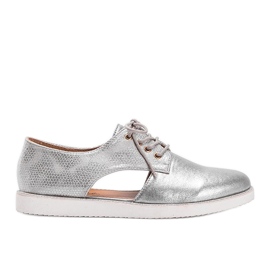 Scarpe Karley scollate lucide argento