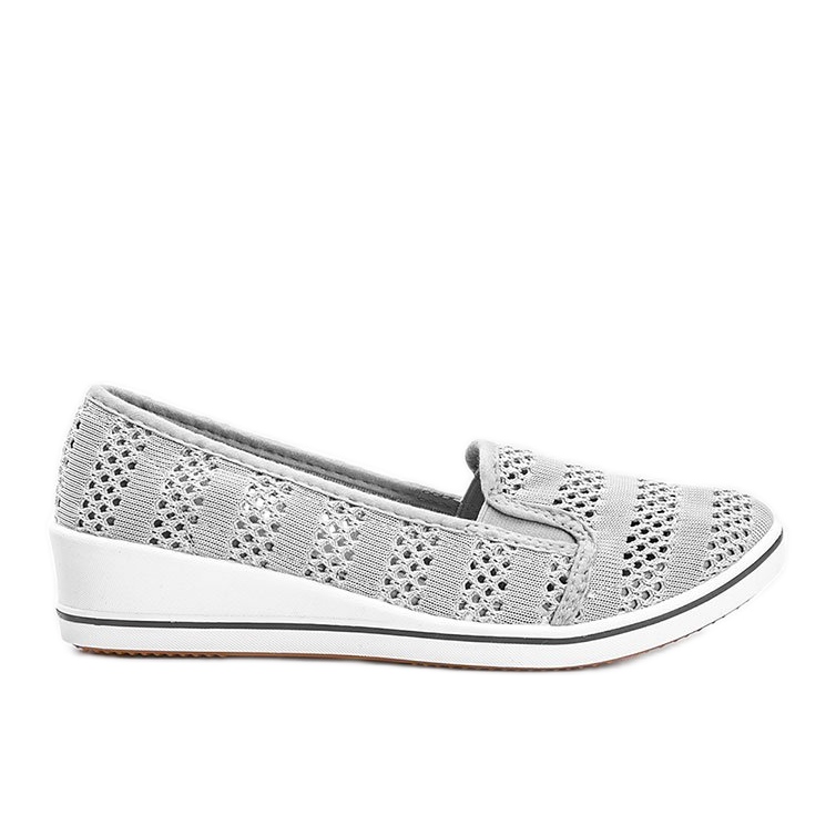 Sneakers grigie con zeppa traforata Los Angeles grigio