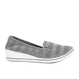 Sneakers grigie con zeppa traforata Los Angeles grigio