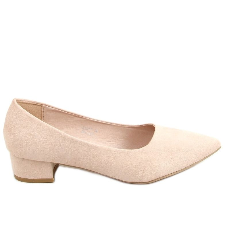 Décolleté con tacco basso beige CC205P Beige