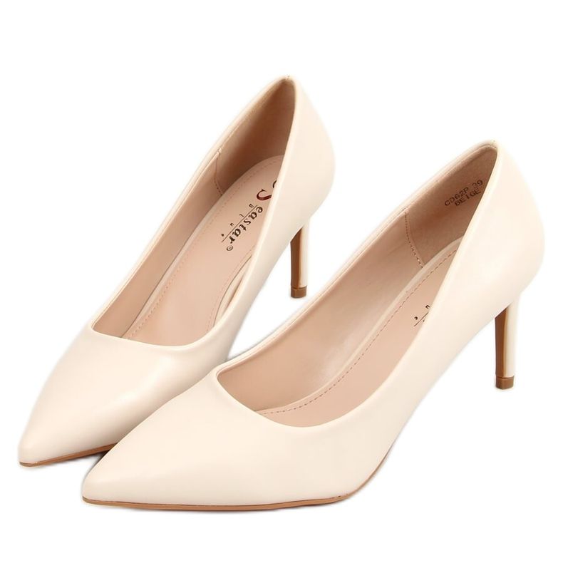 Stiletti tacco basso beige CD62P Beige