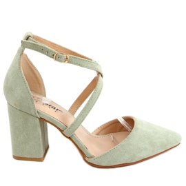 Décolleté con tacco largo celadon NC900 Green verde