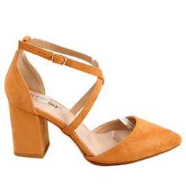 Décolleté con tacco largo cammello NC900 Camel marrone