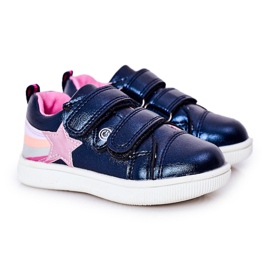 PE1 Scarpe Sportive Bambino In Ecopelle Con Arcobaleno Blu Navy Jasmine multicolore