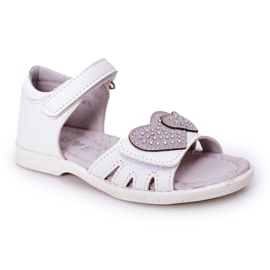 PE1 Sandali Bianchi Per Bambini Con Velcro My Heart bianca