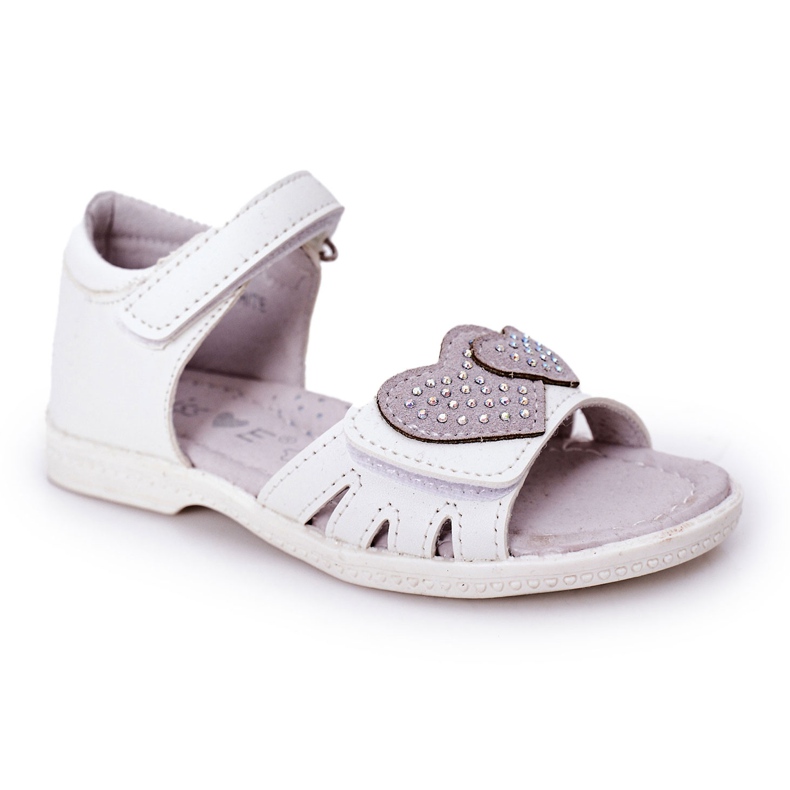 PE1 Sandali Bianchi Per Bambini Con Velcro My Heart bianca