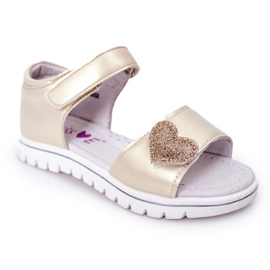 PE1 Sandali Per Bambini Con Velcro Dorato Sweetheart d'oro